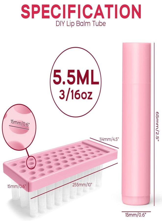 Juland Lip Balm Tubes Kit with Tray and Scraper - 50 Pack 5.5ml (3/16 Oz) BPA-Free Chapstick Containers, Leak-Free Empty Lipstick Tubes for DIY Lip Balm Filling Making Kits (White, 50-Pack) - Image 2